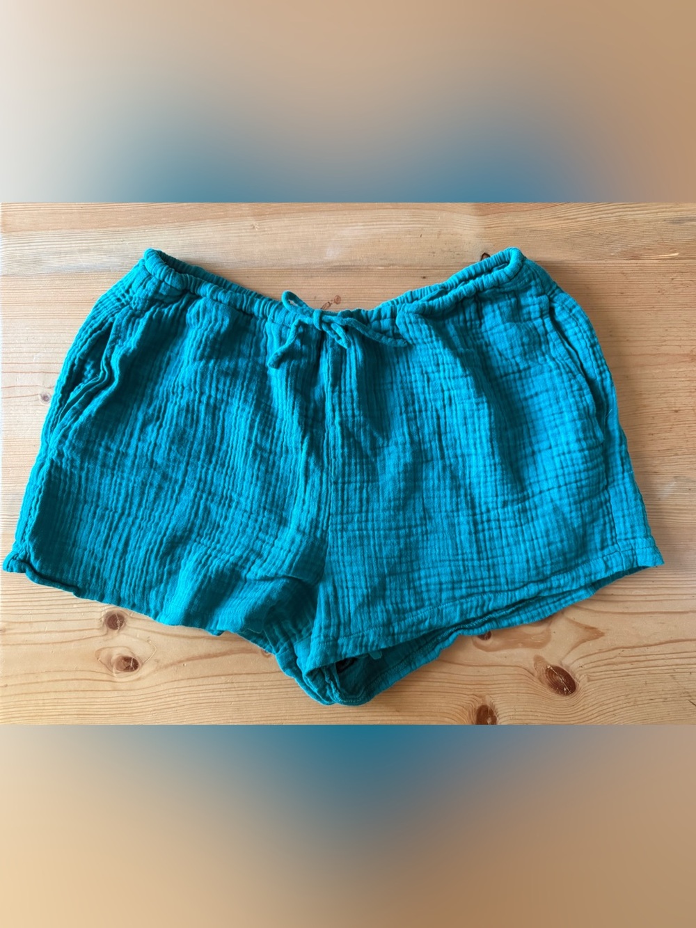Z Supply Airy Gauze Button Up and Shorts set in Rainforest - Picture 4 of 6